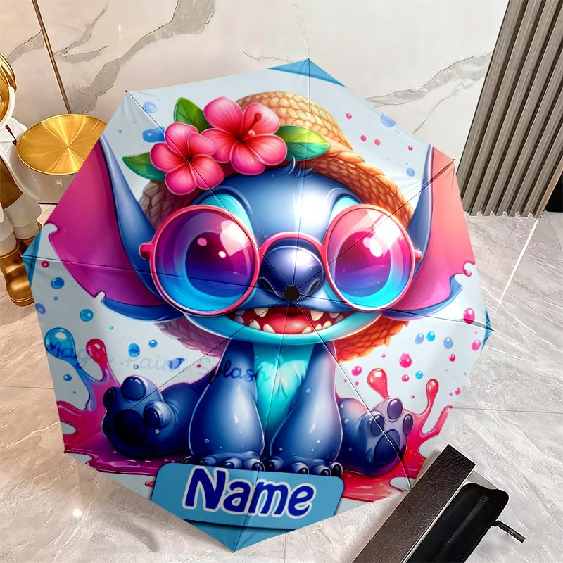 Custom Name Lilo & Stitch Umbrella Suitable All Seasons Home Travel Outdoor Activities Multi Functional Umbrella Umbrella Paraphenoid Bones Portable