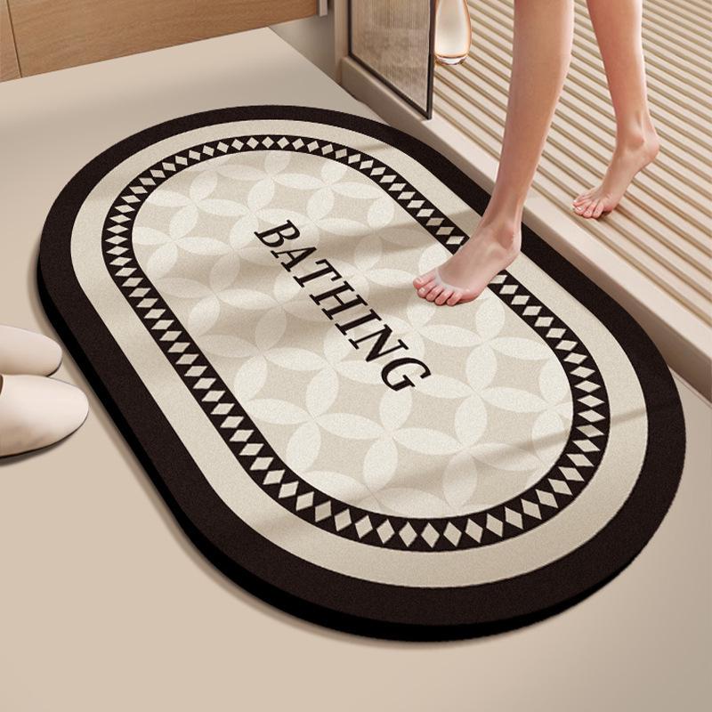 Absorbent Non-slip Diatomaceous Earth Bathroom Mat: Quick-drying, Stain-resistant, Easy-to-clean