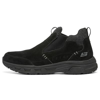 Oak Canyon Tecido Couro Dividido de Vaca Moda Outdoor Sapatos Casuais de Cano Médio Espessos Masculino sapatos casuais Preto 237283C-BBK