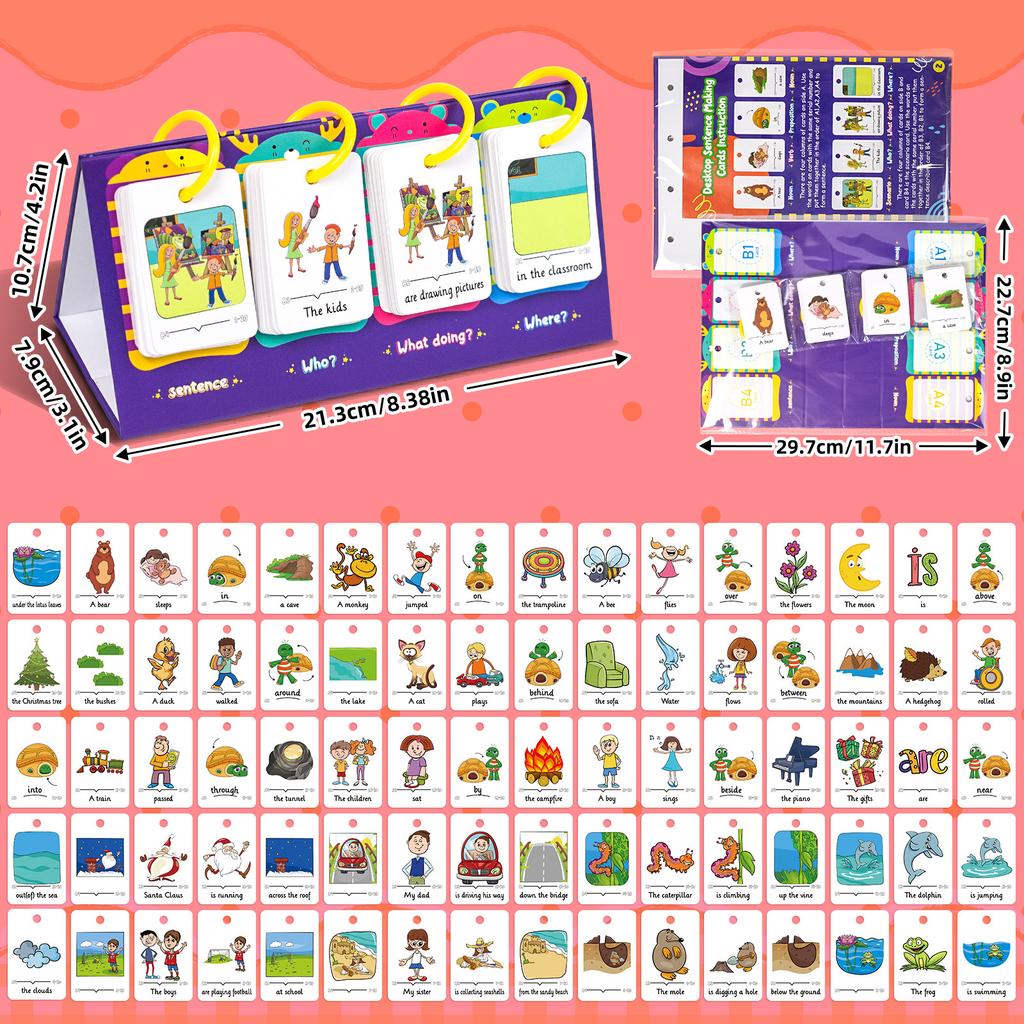 Hračky Vzdělávací Montessori pomůcky Dětský stolní učební karty Angličtina Barva Tvar Zvíře Mateřská škola Kognitivní kartičky