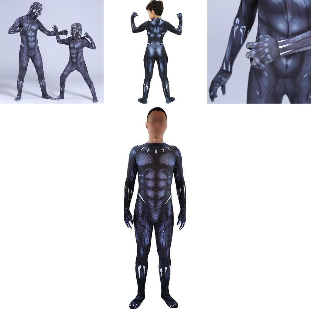 Premium Quality Black Panther Superhero Cosplay Jumpsuit For Adults And Kids