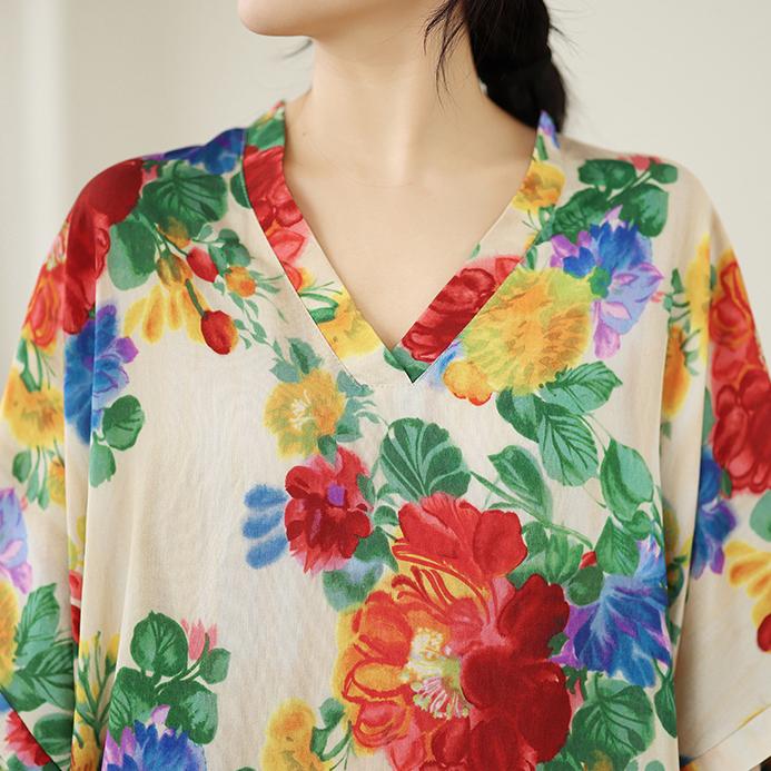 DIMANAF New 2026 Women Plus Size Spring Summer Beach Long Dress Fashion Lady Loose Oversize Maxi Floral Print Black