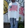 DRIPX Nouveau T-shirt Street à Col Rond et Manches Longues Personnalisé Ample Imprimé Lettres Ample et Polyvalent Vêtement Brodé