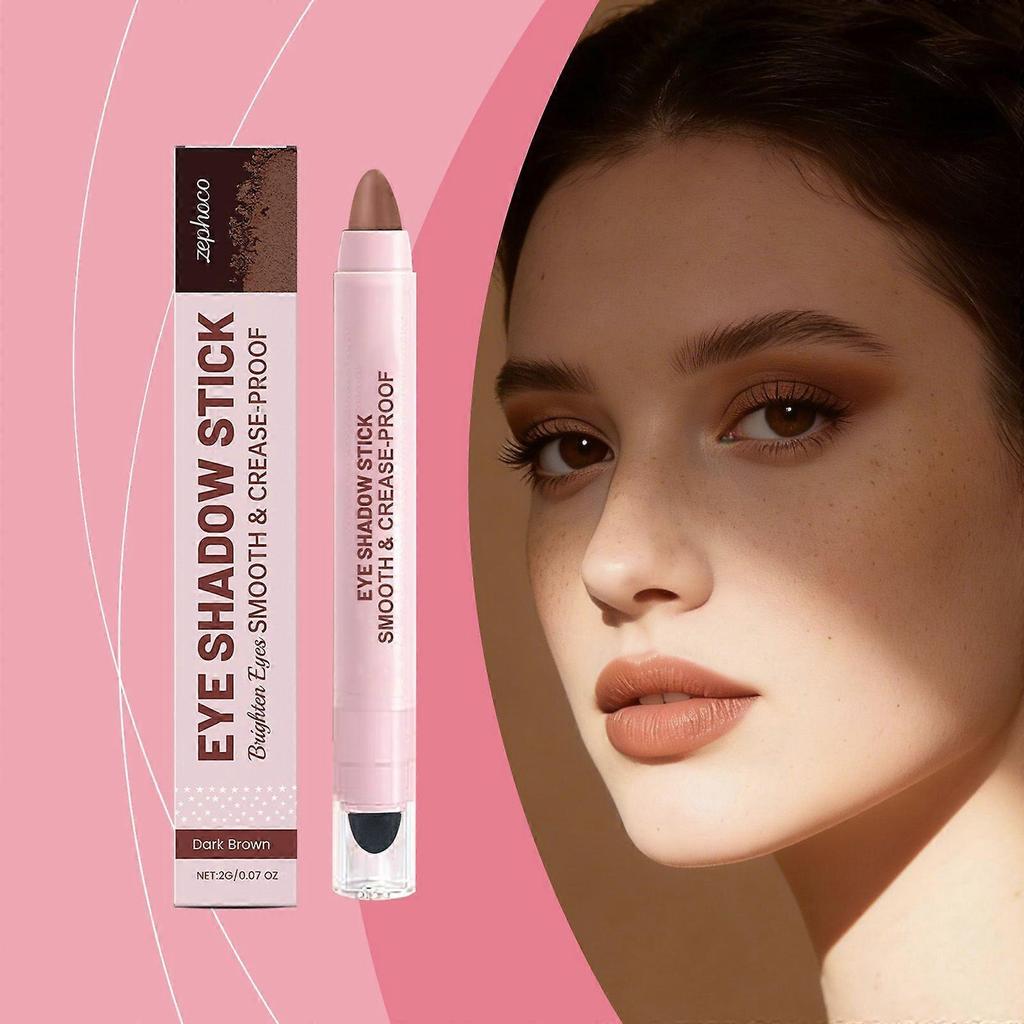 Zephoco Sparkling Cream Eyeshadow Stick (Dark Brown) Natural Color, Luster, Easy To Apply, Daily Eyeshadow Stick