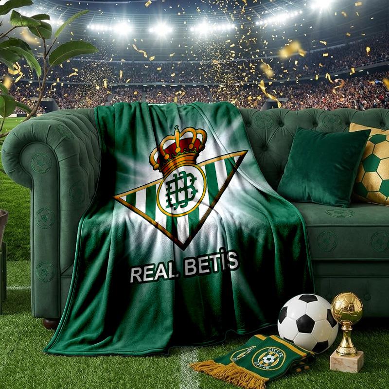 Football Betis Crest Lightning Blanket Lightweight Ideal Bedding Blanket Perfect for Travel, Living Rooms, Offices, Sofas, Fan Christmas Gift