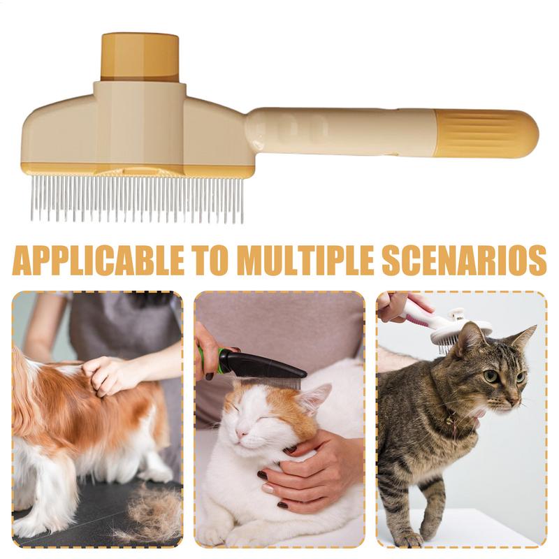 Dog Grooming Comb Self-Cleaning Pet Massaging Brush Pet Detangling Comb for Removing Matted Hair Knots & Tangles Detangler Tool