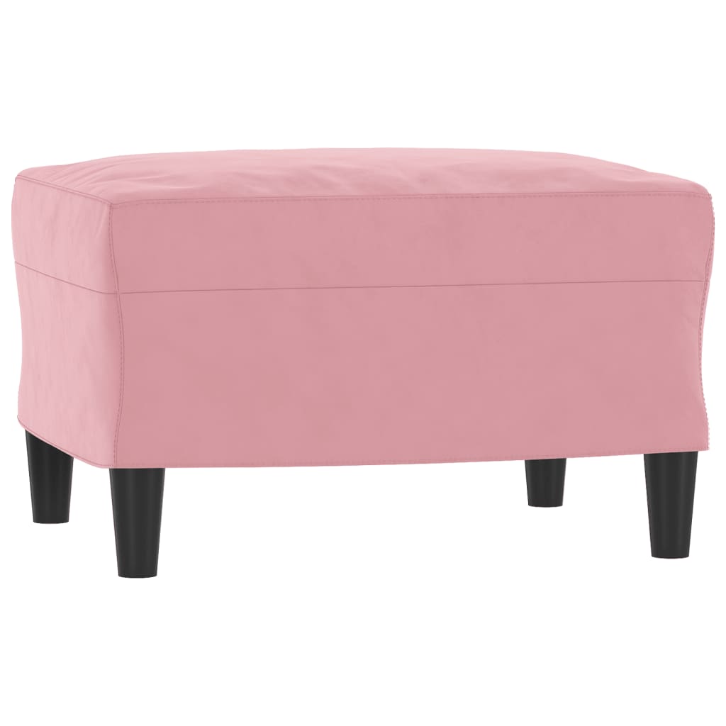 Vidaxl 3-Osobowa Sofa Z Podnóżkiem, Różowa, 180 Cm, Aksamitem
