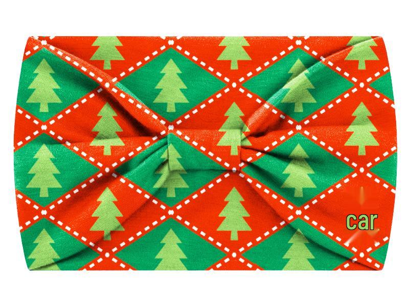 Cross-Border Christmas Print Yoga Waist Headband - 15CM Wide, High-Elastic, Sweat-Absorbing Hair Tie