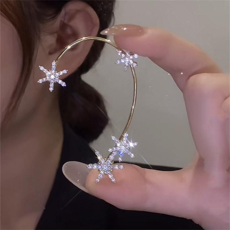 Ear Clip Metal Trendy Jewelry Accessories Women's Earrings Rhinestone Fashion Jewelry Gifts Party Wedding Earrings Ear Cuff