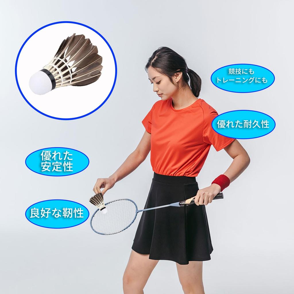 Chandini Badminton Replacement Barrels for and Indoor and Outdoor Set of 12 Shuttlecocks, Training, Practice, Competition, Use,