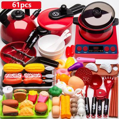 Kinder Pretend Play Küche Spielzeug Simulation Lebensmittel Grill Kochen Spielzeug Kinder Pädagogisches Spielhaus Interaktives Spielzeug Für Mädchen