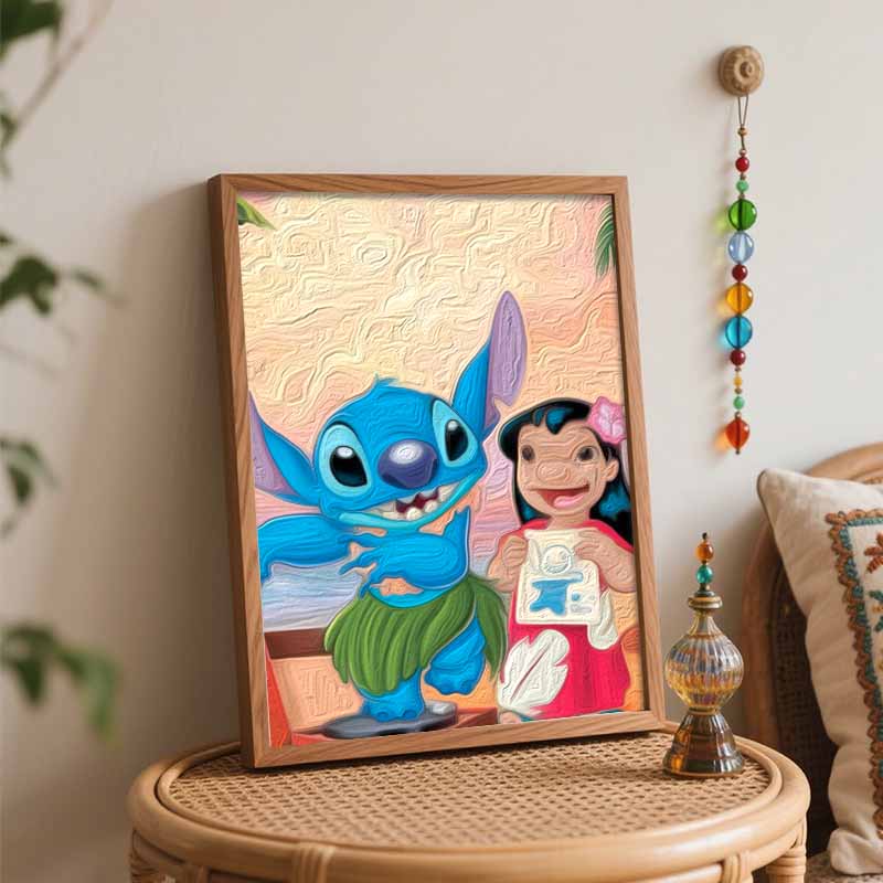 Disney Lilo and Stitch oil painting kit digital painting art handmade diy home room decorations