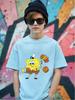 Funny SpongeBob Kids Short Sleeve T Shirt Summer Cute Cartoon Crewneck Boys Girls 3-14
