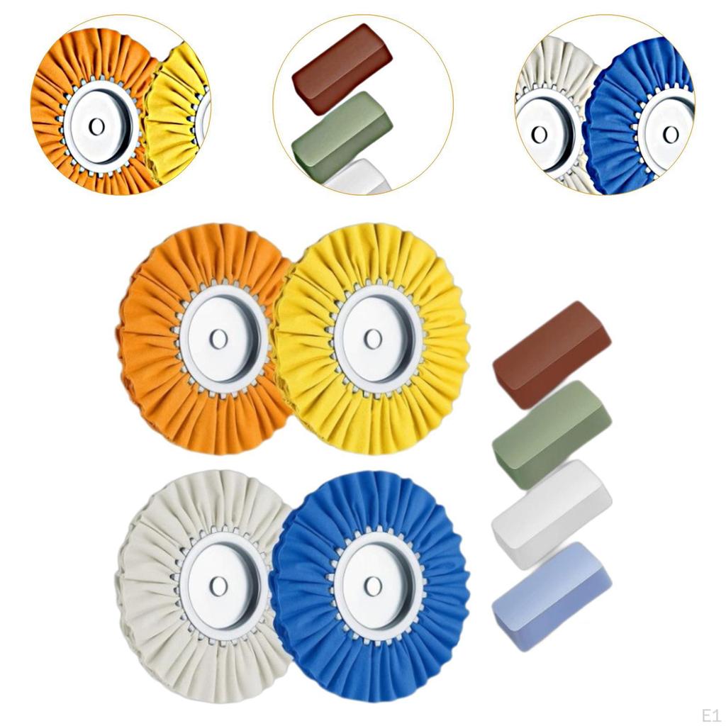 8 Pieces Buffing Wheel Polishing Kit Pads Multifunctional High Performance in