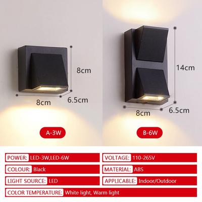 LED-Wandleuchte für den Außenbereich IP65 Wasserdicht Veranda Hoflicht Innenbalkon Schlafzimmer Nachttisch Heimdeko Beleuchtung AC85-265V