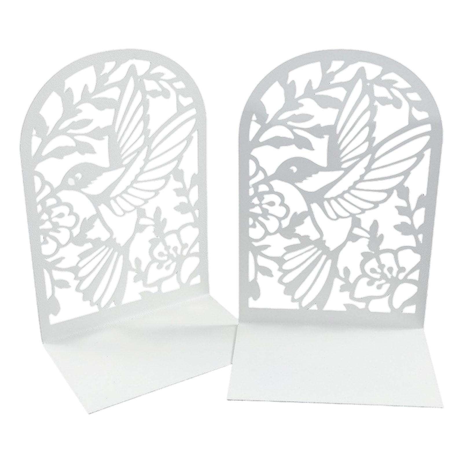 

2 шт. Полые птицы цветочные упоры для книг для полок, сверхпрочные металлические упоры для книг, декоративные упоры для книг, ограничители для книг для стола