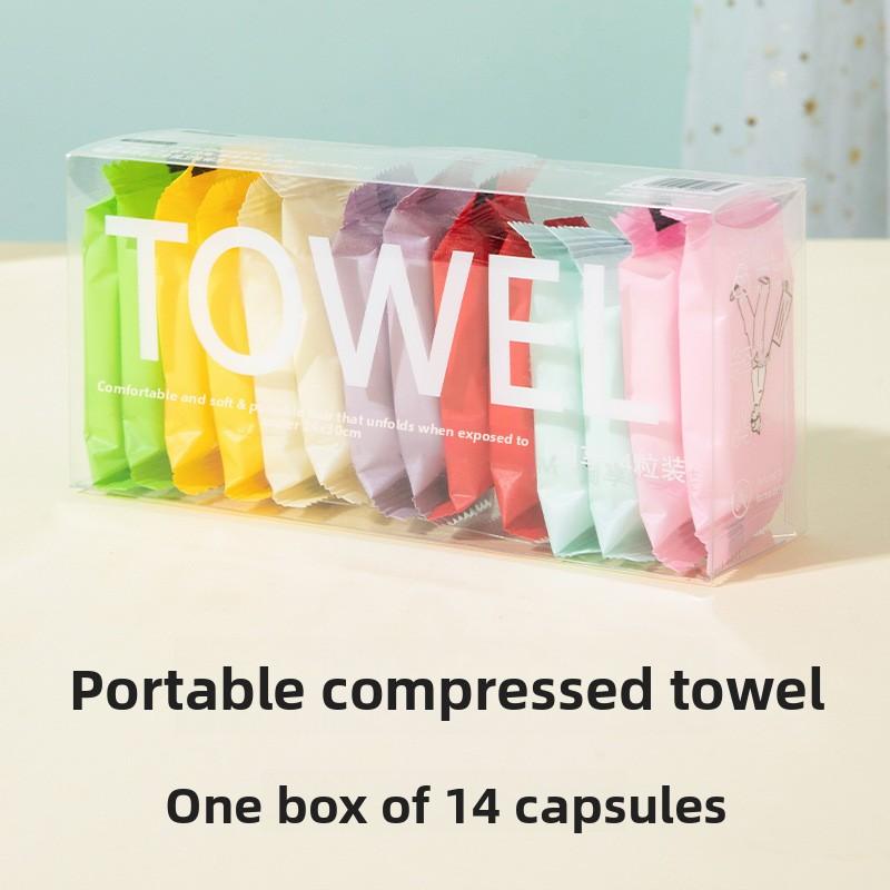14/50Pcs Skincare Tools Compressed Towel Travel Disposable Cotton Wash Face Towel Wash Cloth Tissue for Travel Camping Hiking