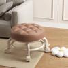 Household Furniture Pulley Low Stool Small Footstool Children Round Stool Chair Living Room Mini Sofa Stool Move With Wheels
