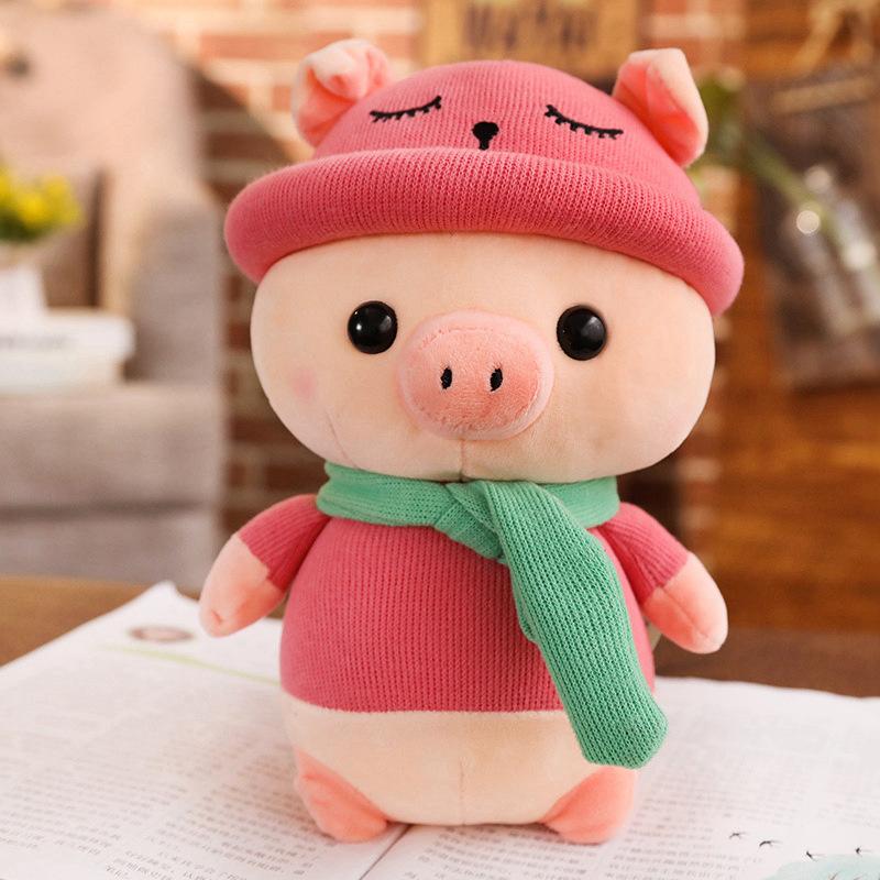 1pc 25cm Kawaii Cross-dressing Pig Plush Pendant Soft Stuffed Cartoon Animal Pig Toys Car/Bedroom Pendant Dolls Kids Best Gifts