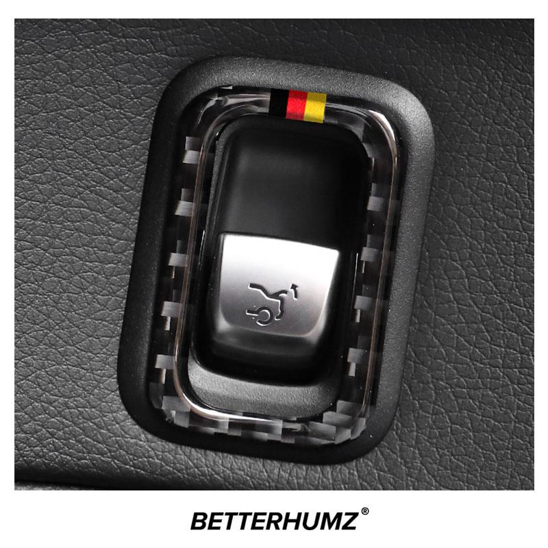 For Mercedes Benz W205 C180 C200 C300 C Class 2017-2025 Carbon Fiber Car Interior Rear Trunk Switch Button Trim Frame Stickers