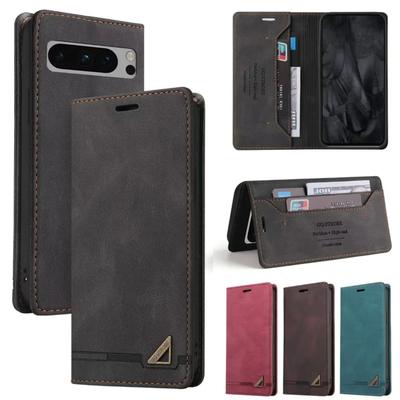 Diebstahlschutz Pinsel Flip Lederhülle für Google Pixel 10 9 Pro XL 10A 9A 8 7 6 Pro 8A 7A Ständer Kartenfach Geldbörse Handy Etui Hülle