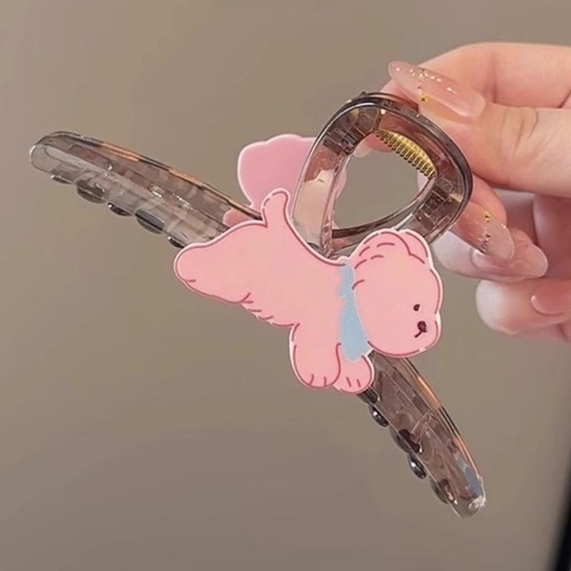Oversized Puppy Hair Clip For Women Fashionable Hair Claw With Strong Plastic Metal Construction Color Variety