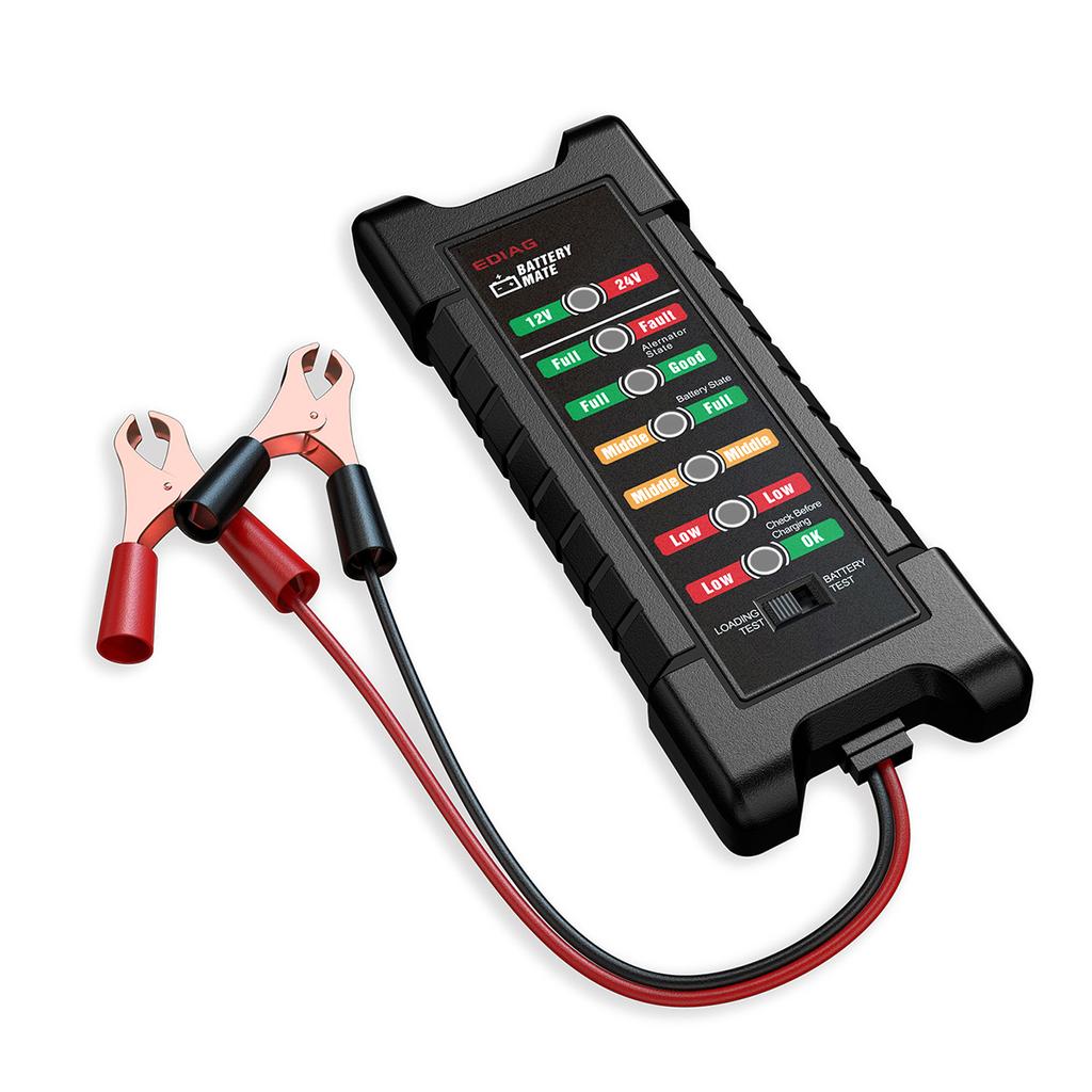 12V 24V Car Smart 11 Lights LED Battery Tester Load Test Reverse Protection Car Motorcycle Alternator Check Battery Voltage Tool