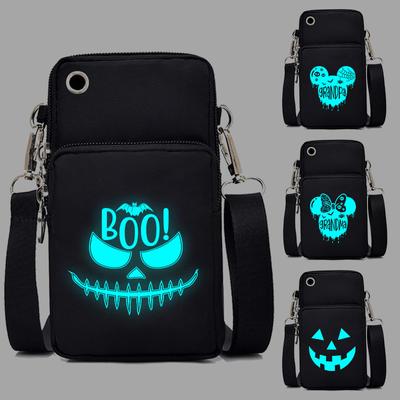 Luminous Halloween Horror Movies Crossbody Phone Bag Trick or Treat Spooky Messenger Purse