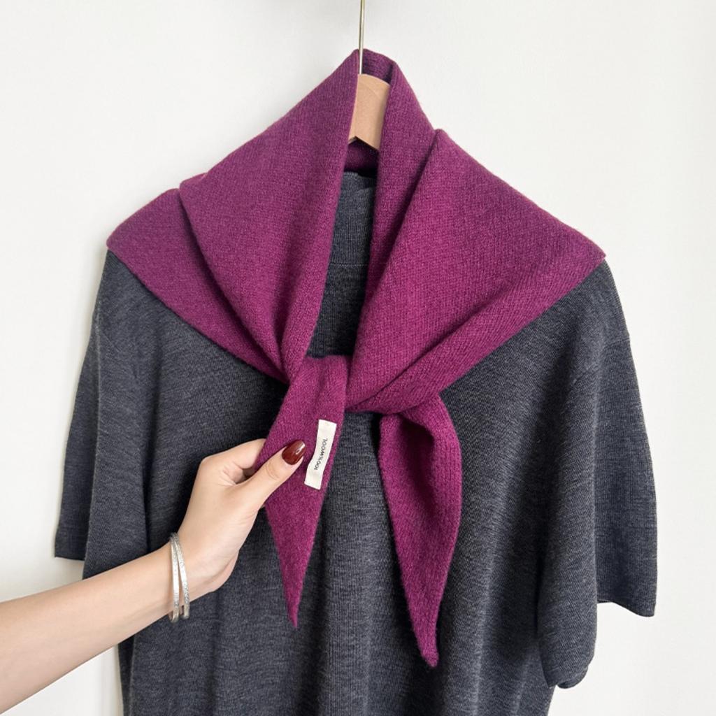 Knitted, Triangular Scarf, Shawl, Warm Headscarf, Multifunctional, Warm, Non Elastic, Hand Washable, Easy To Care For, Women's Scarf, Neck Scarf