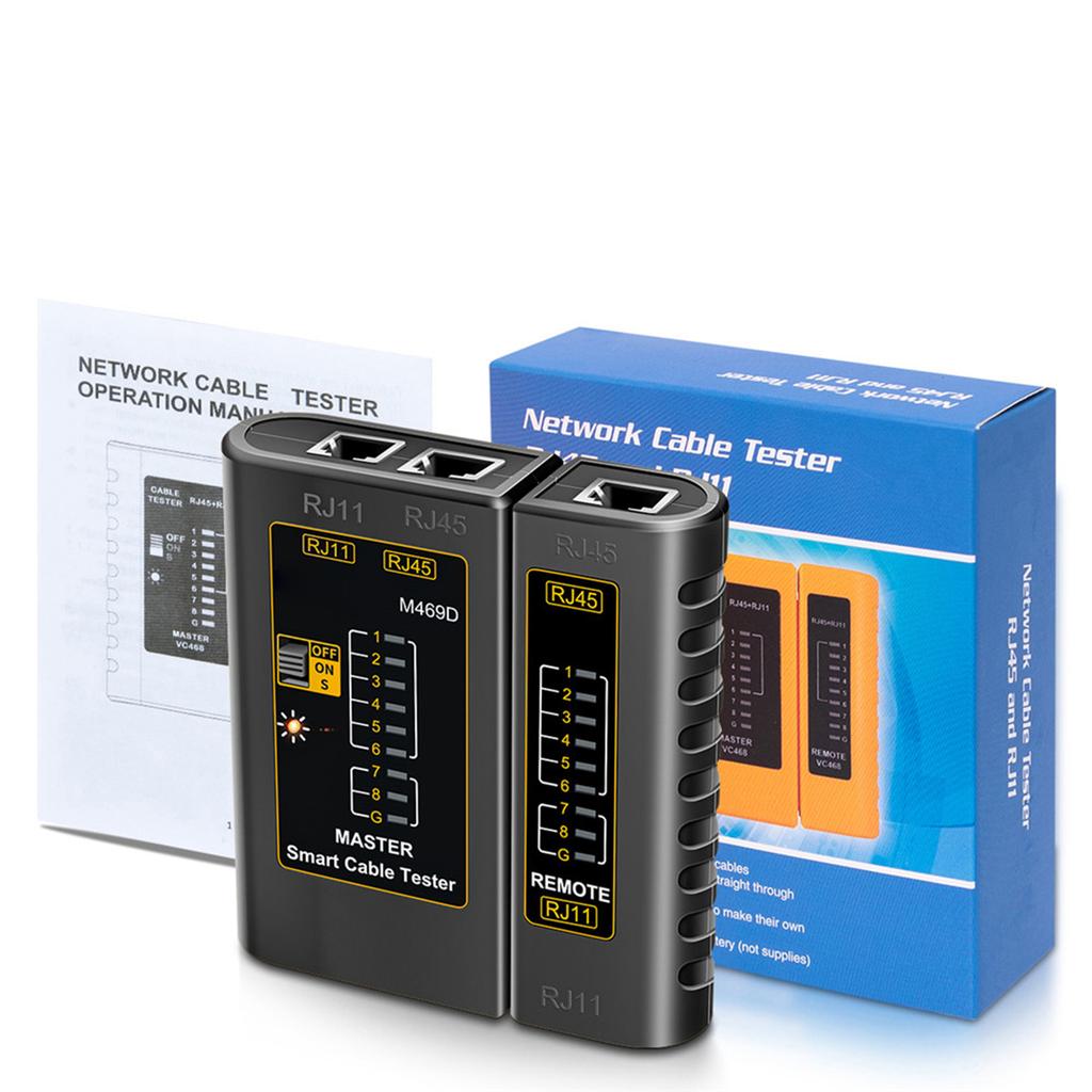 M469D   Cable Tester Pairing Instrument for RJ11 RJ45 Telephone Lines with LED Indicator, On-off CheckingCelsius Shielded   CableCel