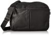 Y'saccs Nylon and Leather Combination Horizontal Shoulder Bag, Size 2060444, Size 10 (Black)