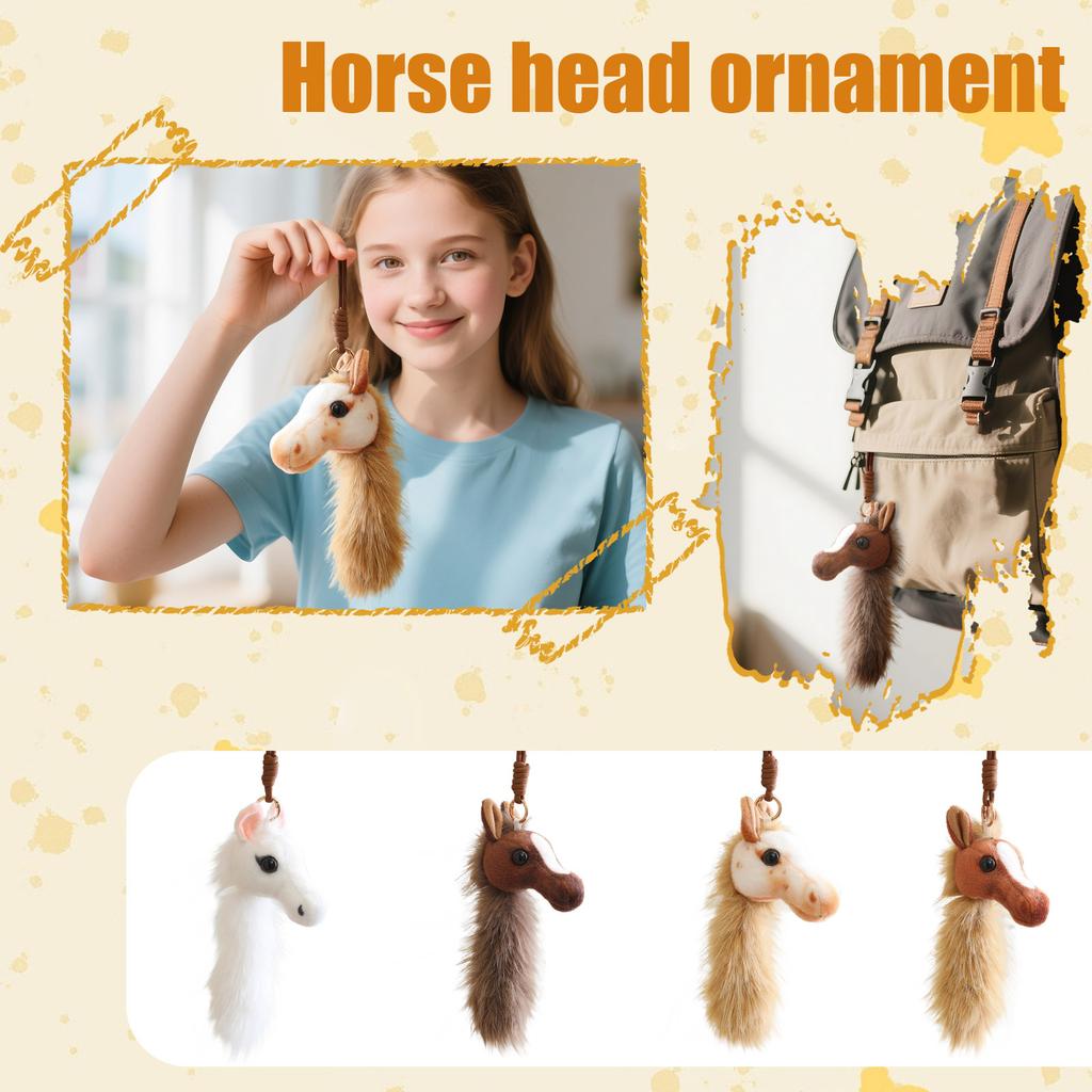 Horse-shaped Wallet Charm - Cute Horse Head Keychain, Plush Backpack Charm - Unisex Wallet And Backpack Decoration For Home.