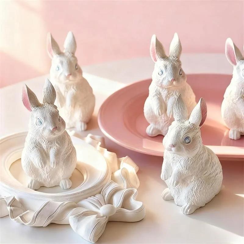 2026 Latest Models Rabbit Shape Aromatherapy Gypsum Crafts Silicone Molds DIY Animal Handicrafts Plaster Ornament Home Mould