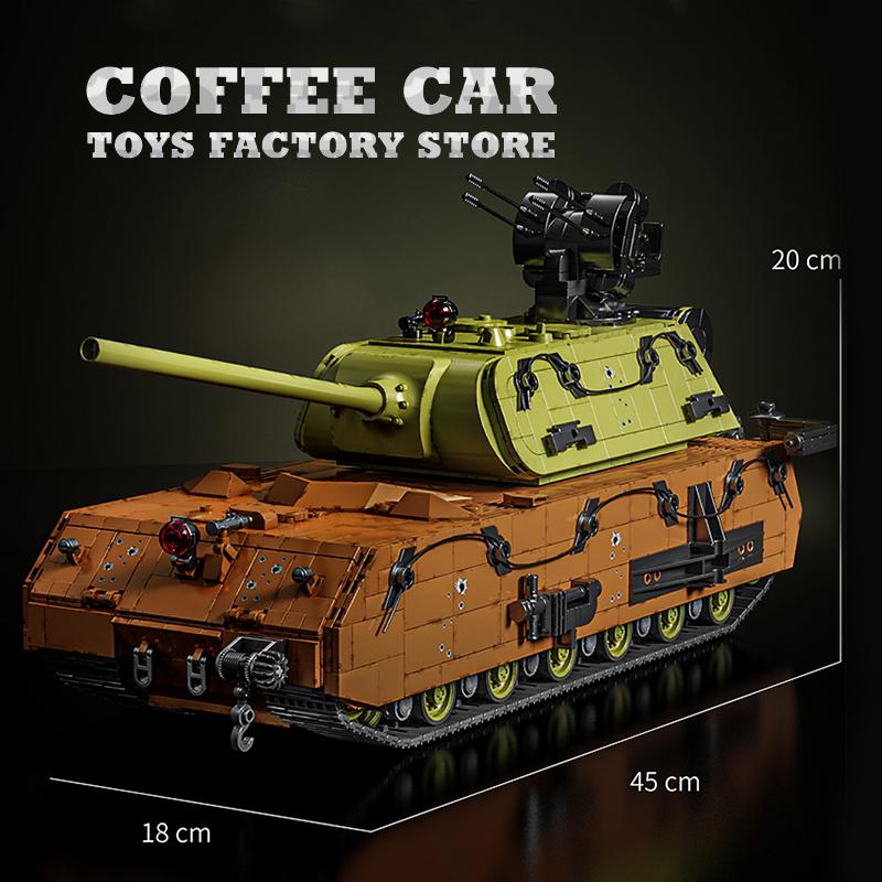 NEW Military Heavy Tank Building Bricks Army 625E Anti-aircraft Vehicle Model WW2 Armored Panzer MOC Blocks Toys Adult Kid Gifts