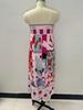In Stock 2026: Graffiti Print Wide Hem Spaghetti Strap Dress for Women - Casual European & American Style