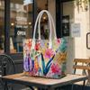 Colorful Floral Printed Shoulder Tote Bag Casual Daily Use Handbag