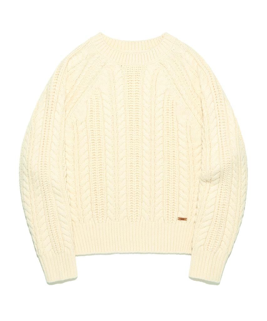 LEE Women'S Bold Cable Knit Cream