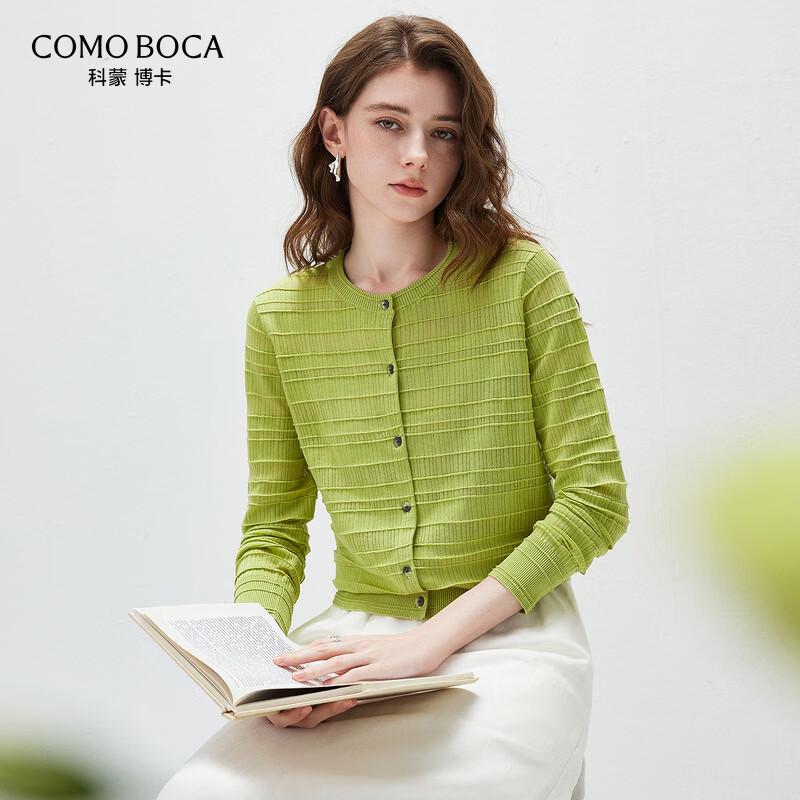 Women s Mulberry Silk Blend Striped Knit Cardigan 2XL