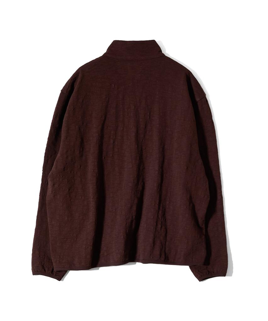 Horlisun Baxter Slub Zip Up Jacket Dark Brown