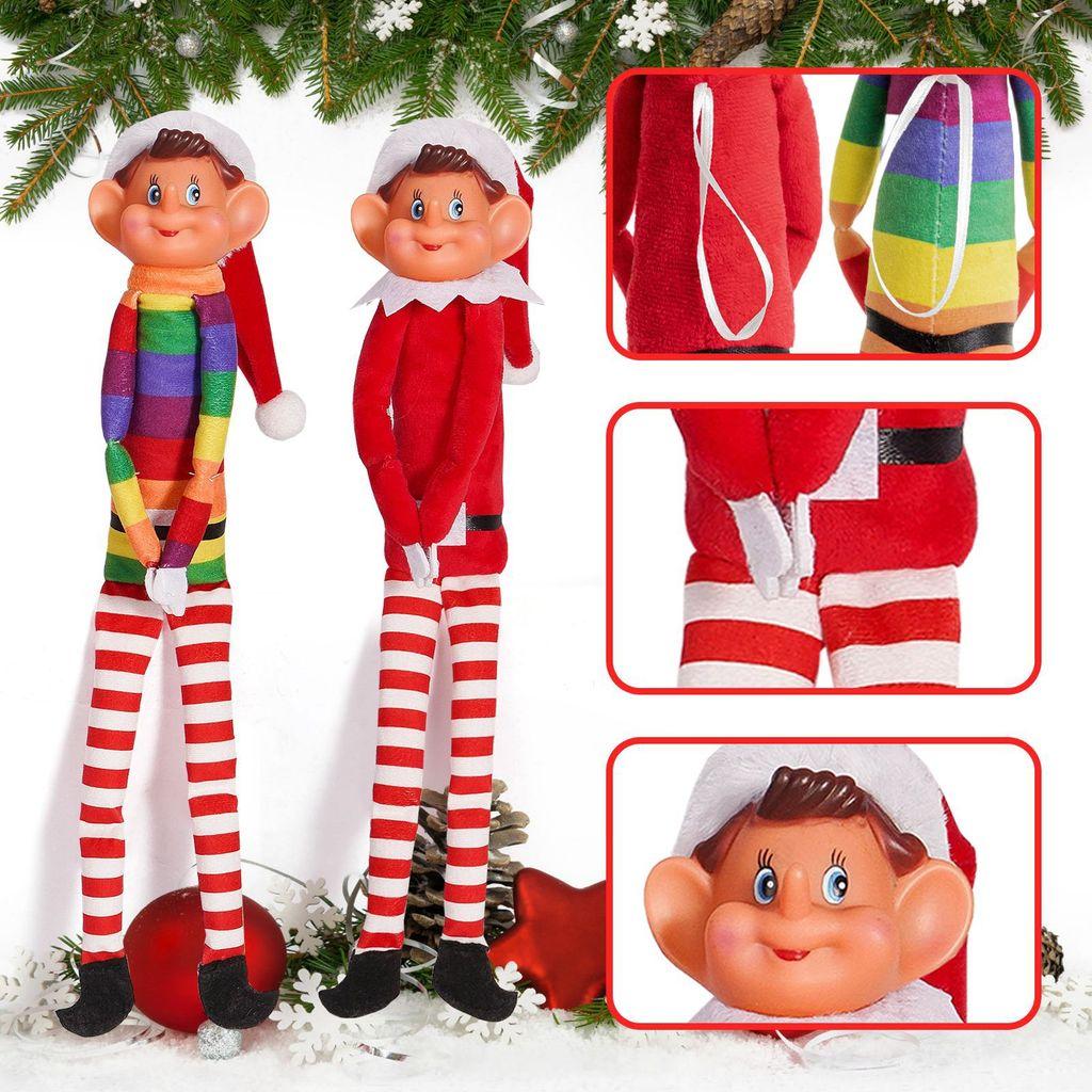 Christmas Elf Doll Elves on the Shelf Doll Naughty Plush Doll Home Ornament Christmas Poseable Little Joker Gift