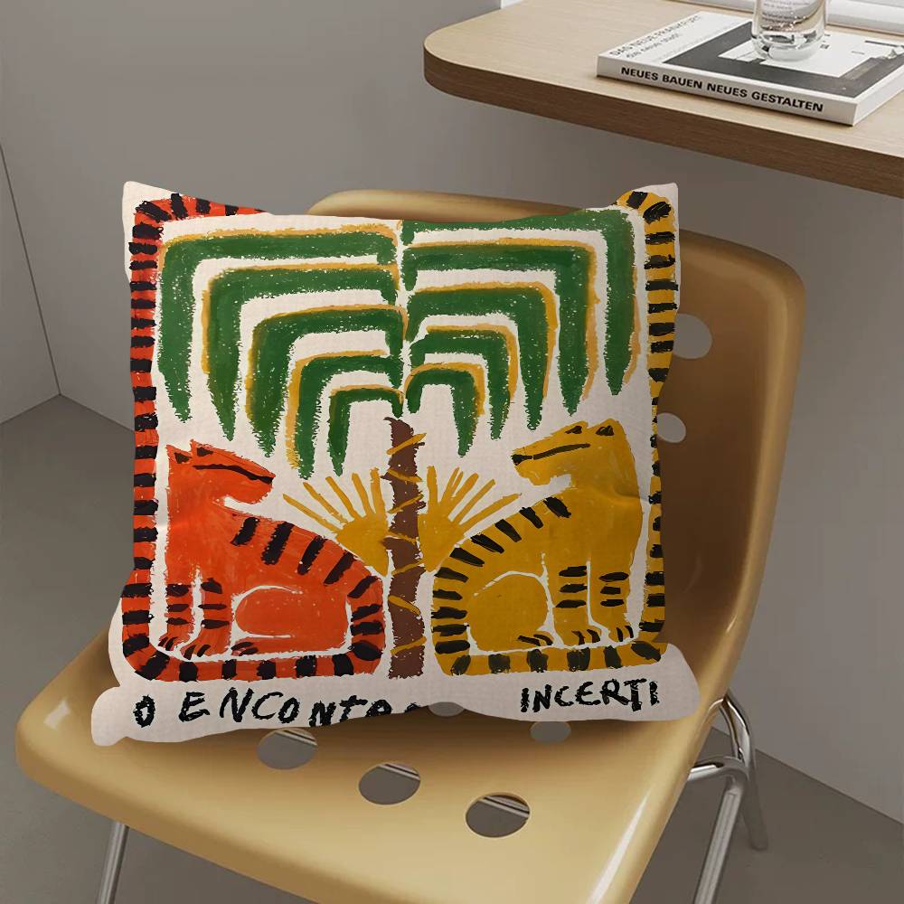 Egypt Colorful Abstract Tiger and Leopard Pillow Cushion Cover Pillowcase Living Room Sofa Home Decor Customized