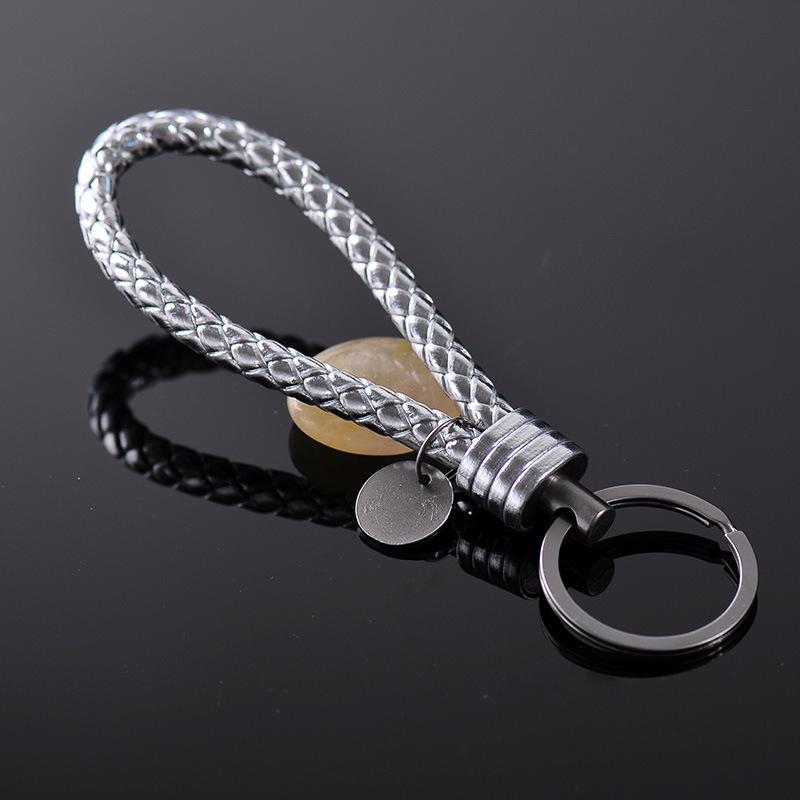 New Creative Tungsten Steel Braided Rope Keychain Leather Key Chain Handmade Doll Pendant Party Gift Small Jewelry