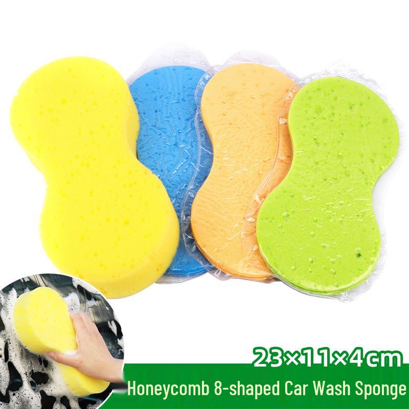 Large Honeycomb High-Density Car Wash & Wax Sponge - 8-Shaped Compressed Block