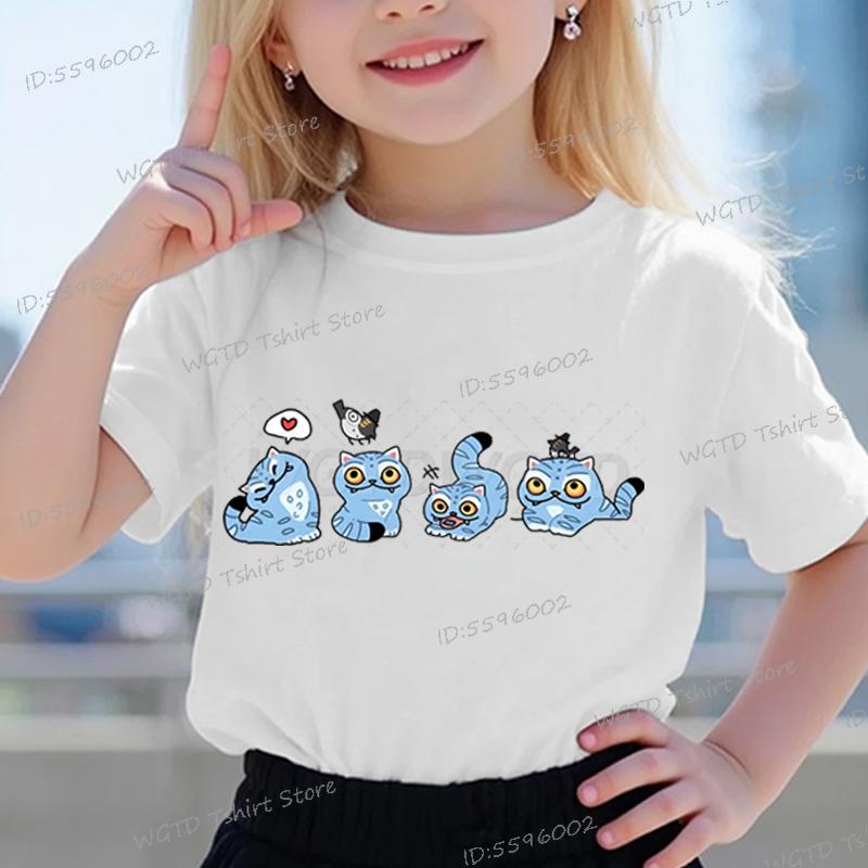 KPop Demon Hunters Tiger T-shirt Baby Girls Boys New Cartoon Cotton Tee Cute Tiger Print Crew Neck Cool Kids Tee Movie T-shirts