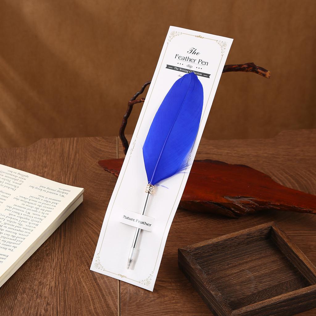 Feather Ballpoint Pen Creative Retro Goose Feather Shape Ballpoint Pen Cute Puzzle Student Stationery