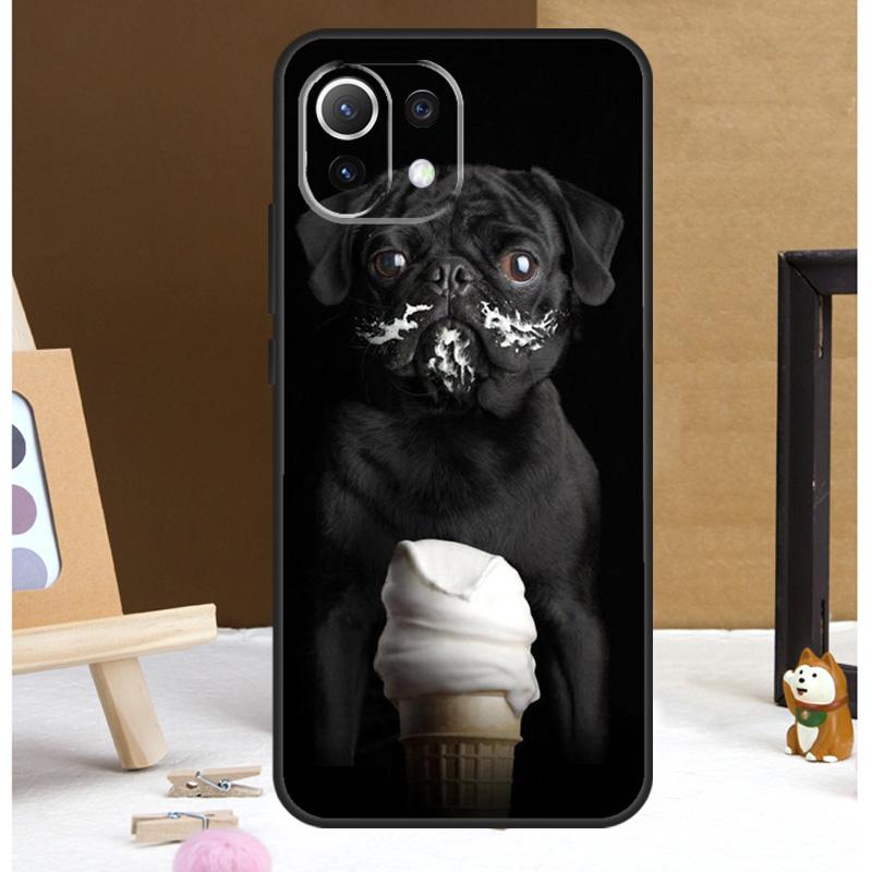 Süße schwarze Mops Hund Hülle Für Xiaomi 15 14 Ultra 13T 14T 15T 17 Pro Max POCO F7 Pro F5 F6 X5 X6 X7 F8 Ultra Abdeckung
