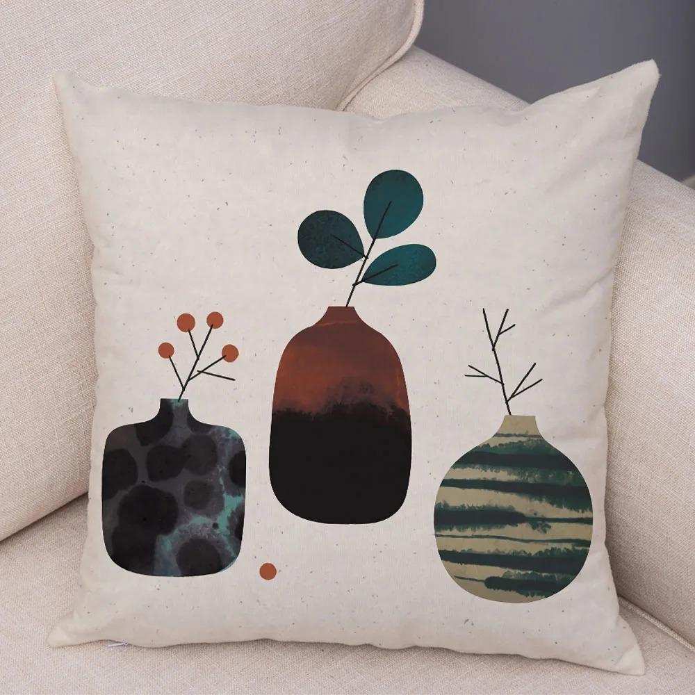 Simple Illustration Style Pillowcase Interior Decoration Office Living Room Home Pillowcase