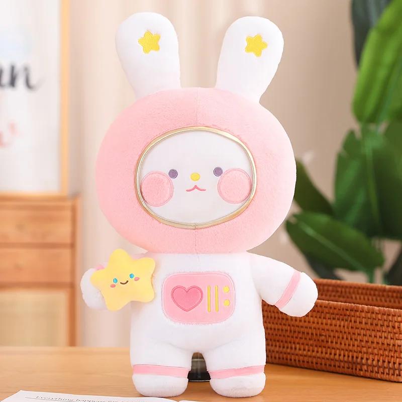Cartoon Cute Space Rabbit Plush Toy Kawaii Stuffed Animals Bunny Astronaut Plushies Doll Anime Soft Kids Toys for Girls Gifts