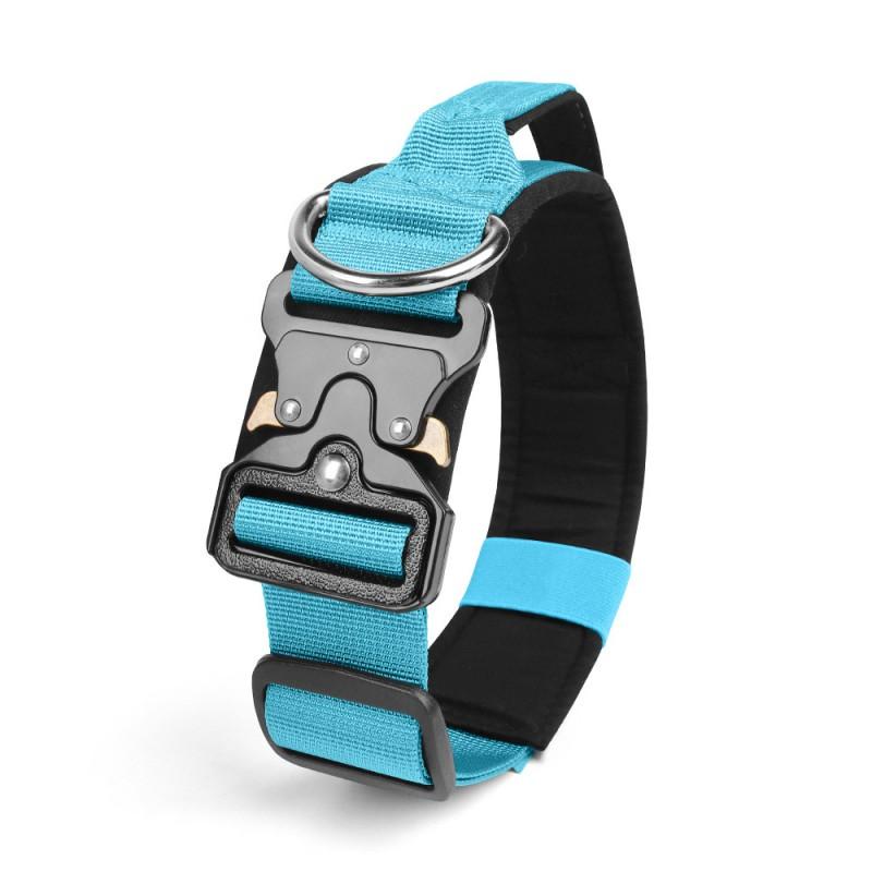 Heavy Duty Dog Collar Medium To Large Breeds Anti-Pull Tactical Nylon With Adjustable Buckle Multiple Colors Sizes