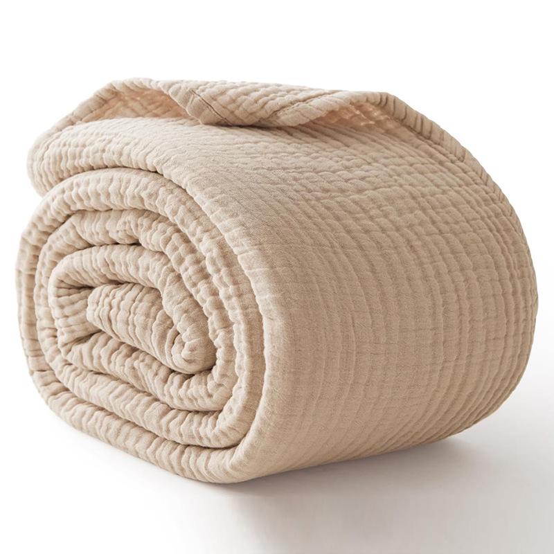 Coperta in Garza di Cotone Puro a 6 Strati – Morbida, Traspirante, Universale per Adulti e Bambini, Adatta per Letto o Divano.